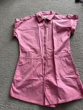 Pistola Pink Short Sleeve Zip Front Romper